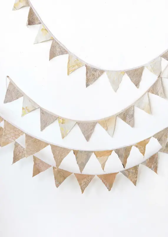Vintage Cotton Kantha Pennant Garland Light Colors (Each One Will Vary)