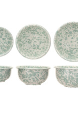 Enameled Metal Splatterware Bowls, Set of 3