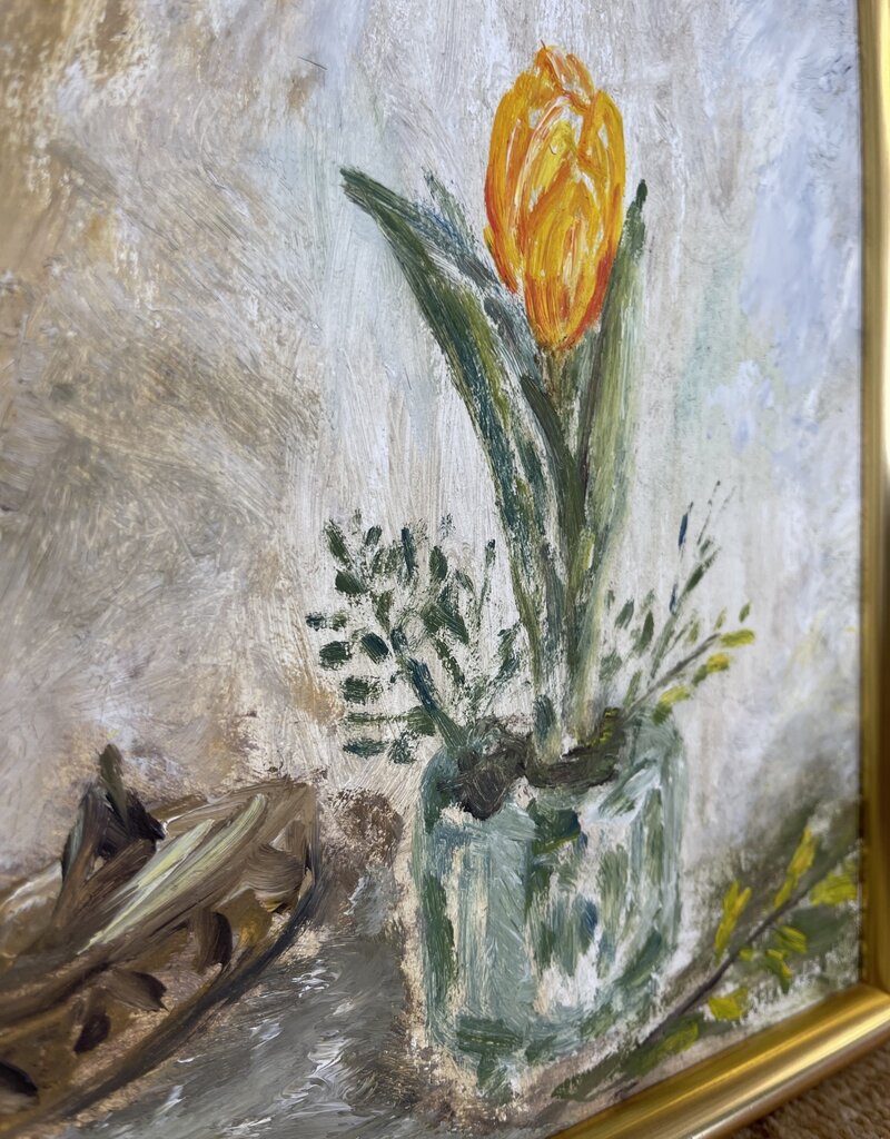 Unknown Expressionist Easter Blooming Tulip Still Life Sweden