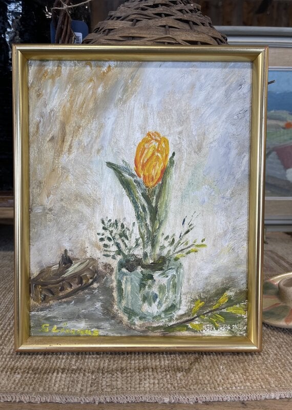 Unknown Expressionist Easter Blooming Tulip Still Life Sweden