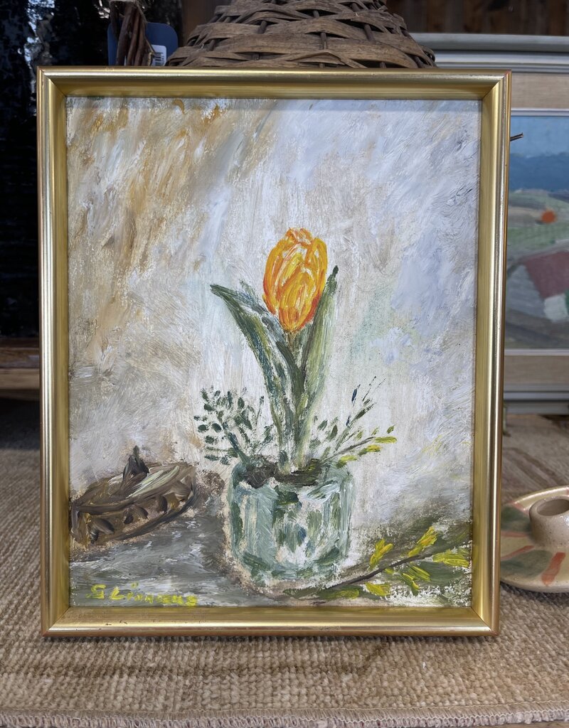 Unknown Expressionist Easter Blooming Tulip Still Life Sweden