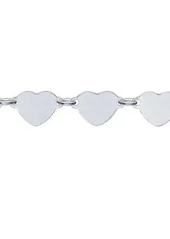 Solid Heart Chain Necklace Sterling Silver