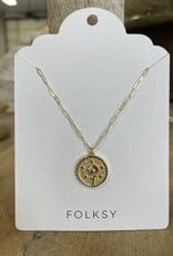 Daisy Medallion Necklace Folksy Gold fill