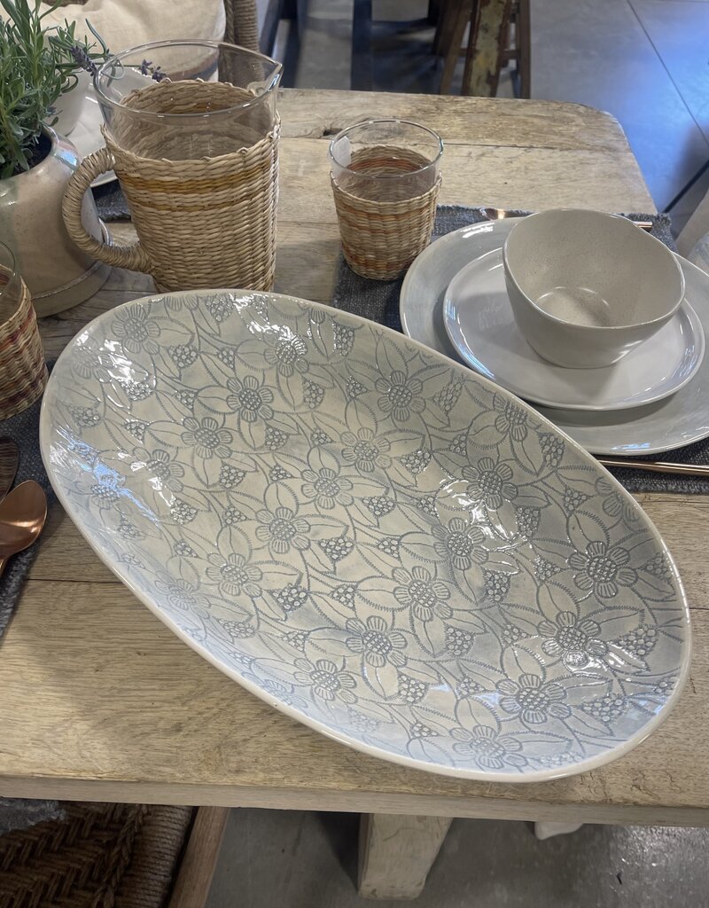 One.World Wonki Etosha Oval Serving Platter X-Large - 17.5" x 10"  x 3" H