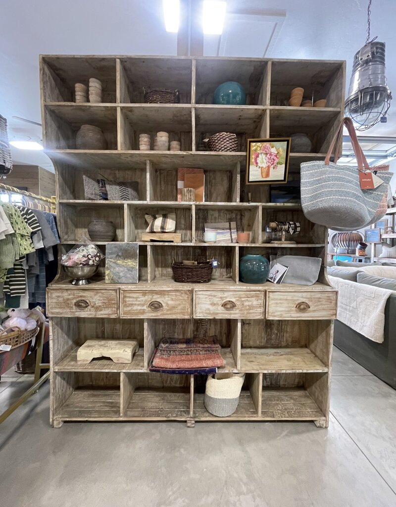 The Porch Cubby Shelf w/4 Drawers