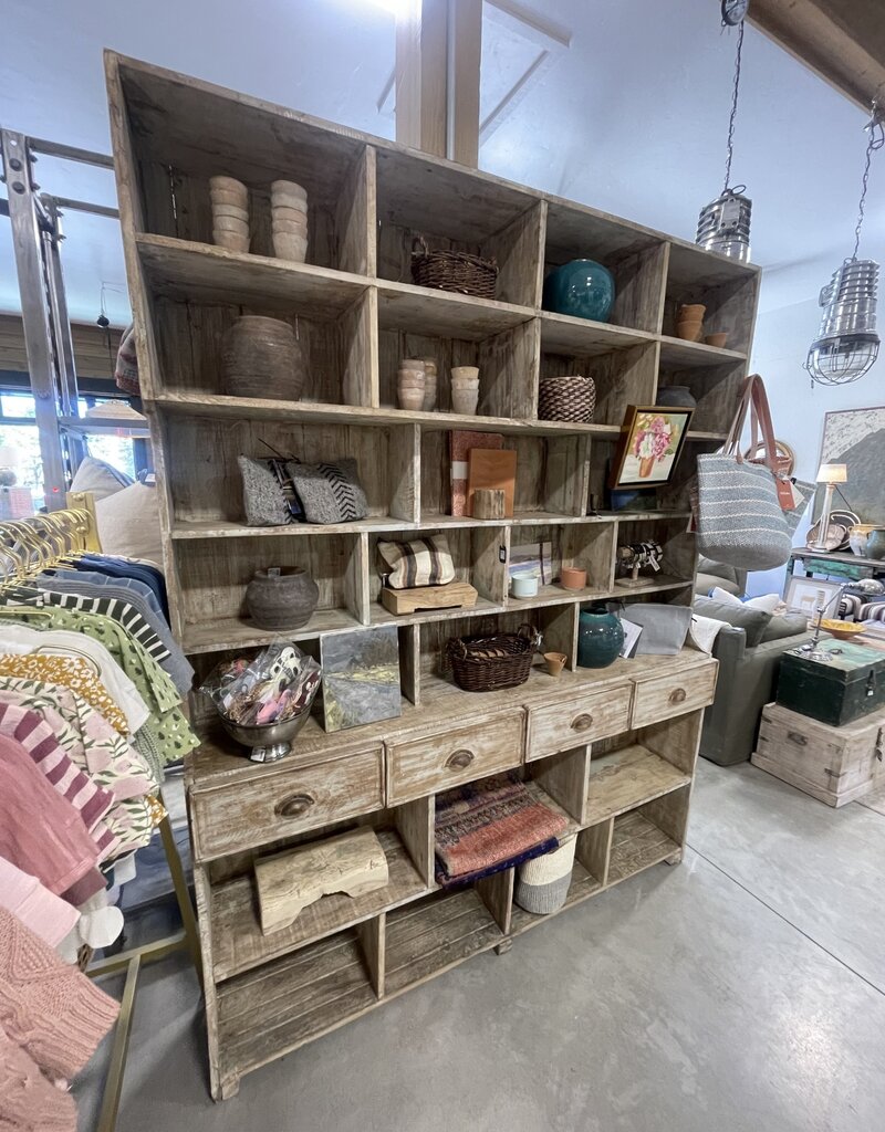 The Porch Cubby Shelf w/4 Drawers
