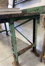 Farm & Factory Interiors Green Work Table w/Metal legs 66" L x 28.5" W x 33" H