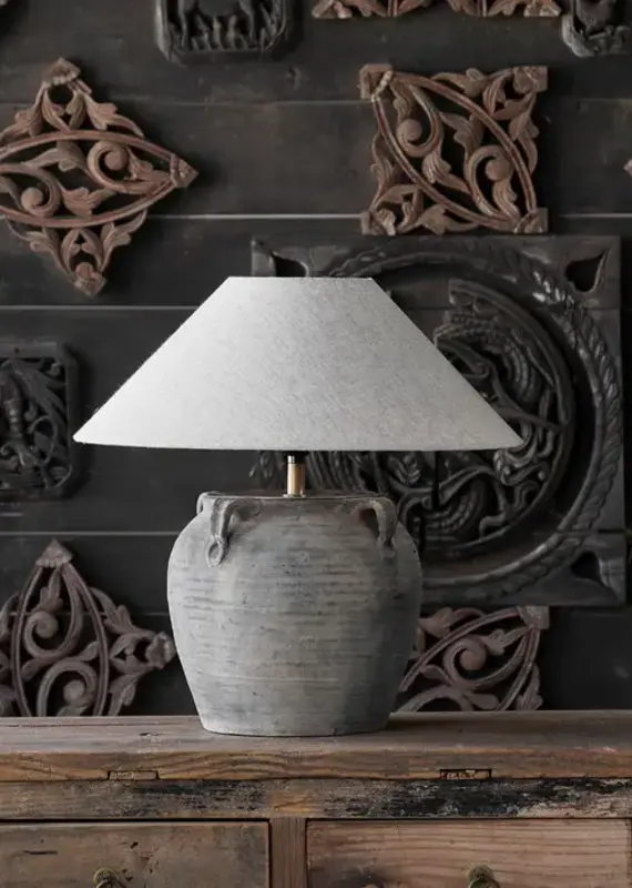 Ceramic Water Pot Table Lamp with Handles