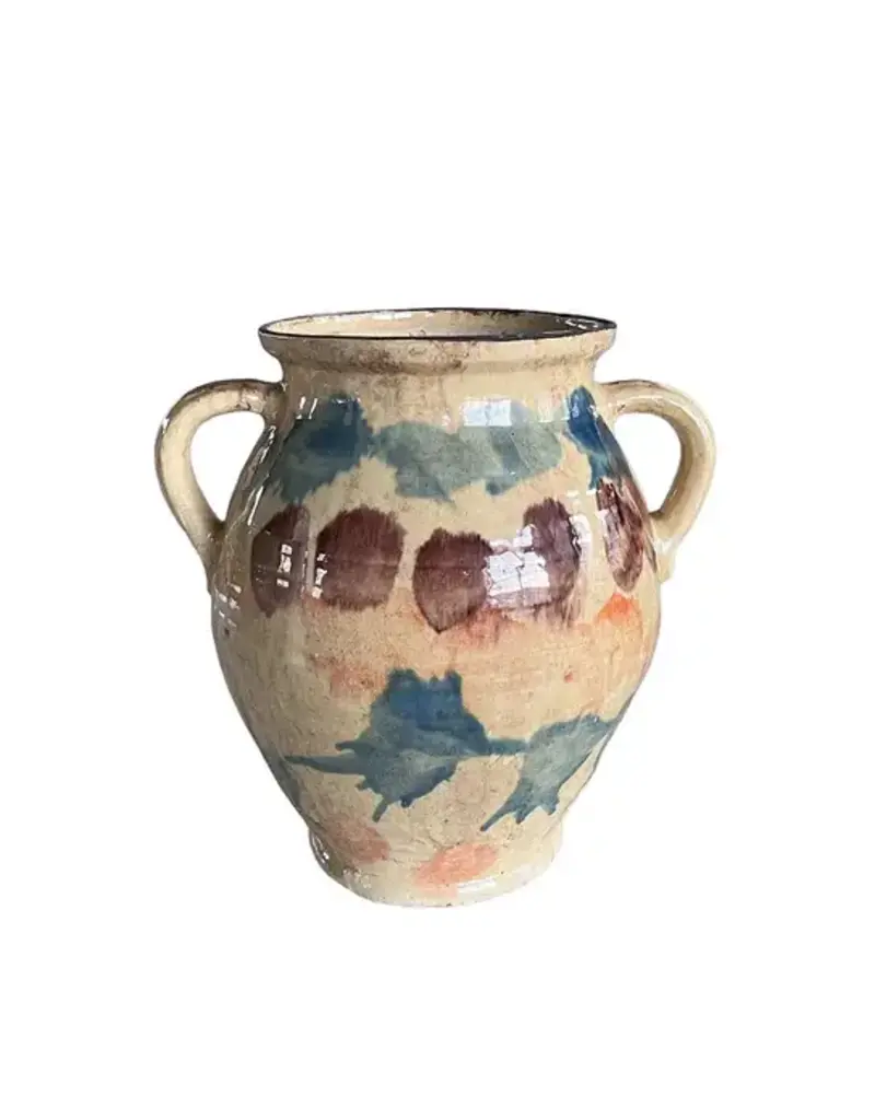 Cottage Crafted 2-Handle Jug, Majolica
