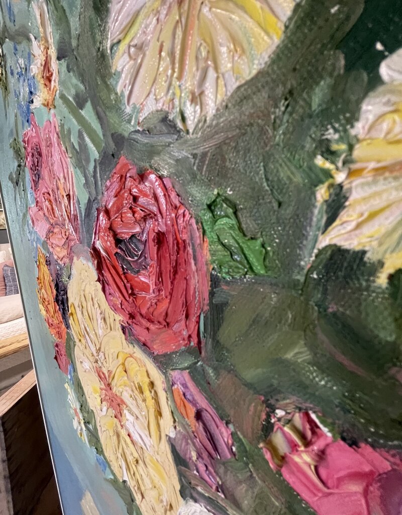 Large Blue Impressionist Floral by Chantry Brewer - 36x48