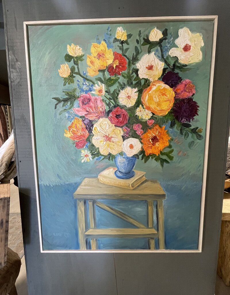 Large Blue Impressionist Floral by Chantry Brewer - 36x48