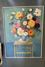 Large Blue Impressionist Floral by Chantry Brewer - 36x48