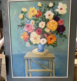 Large Blue Floral 36" x 48"