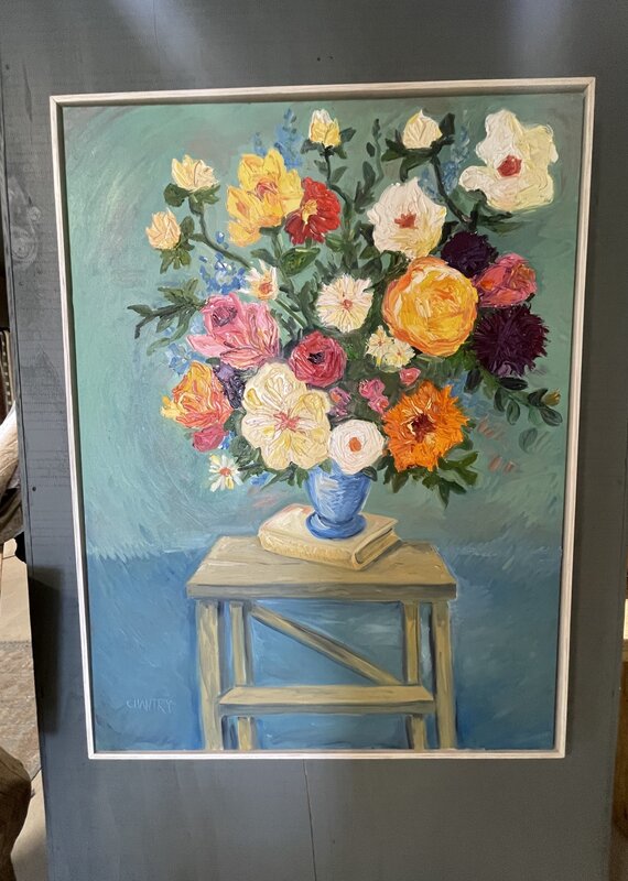 Large Blue Floral 36" x 48"