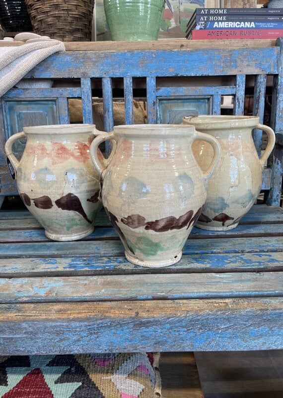 Cottage Crafted 2-Handle Jug, Majolica