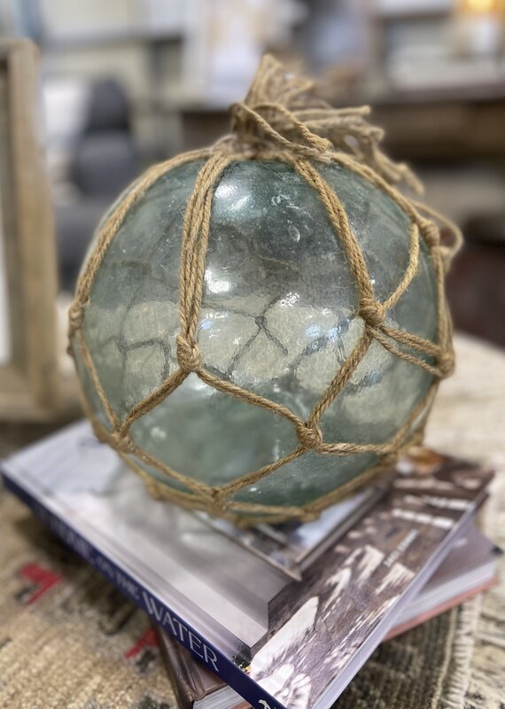 Glass Buoy with Net, Approx. 9'' dia