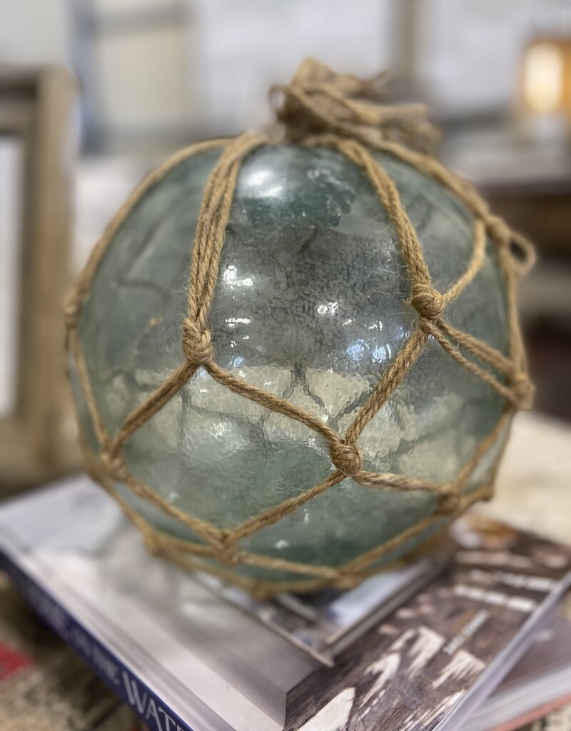 Glass Buoy with Net, Approx. 9'' dia