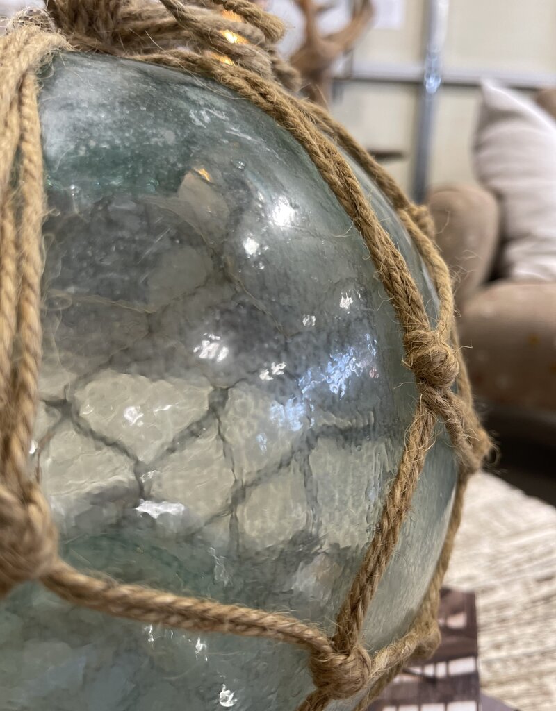 Glass Buoy with Net, Approx. 9'' dia