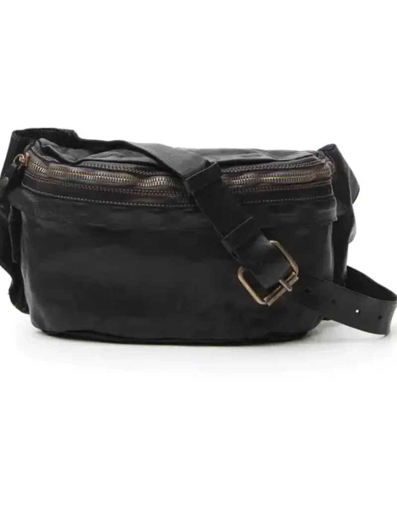 Desiree Cross Body Italian Leather Belt Bag in Black Italian Bags Maker Campomaggi