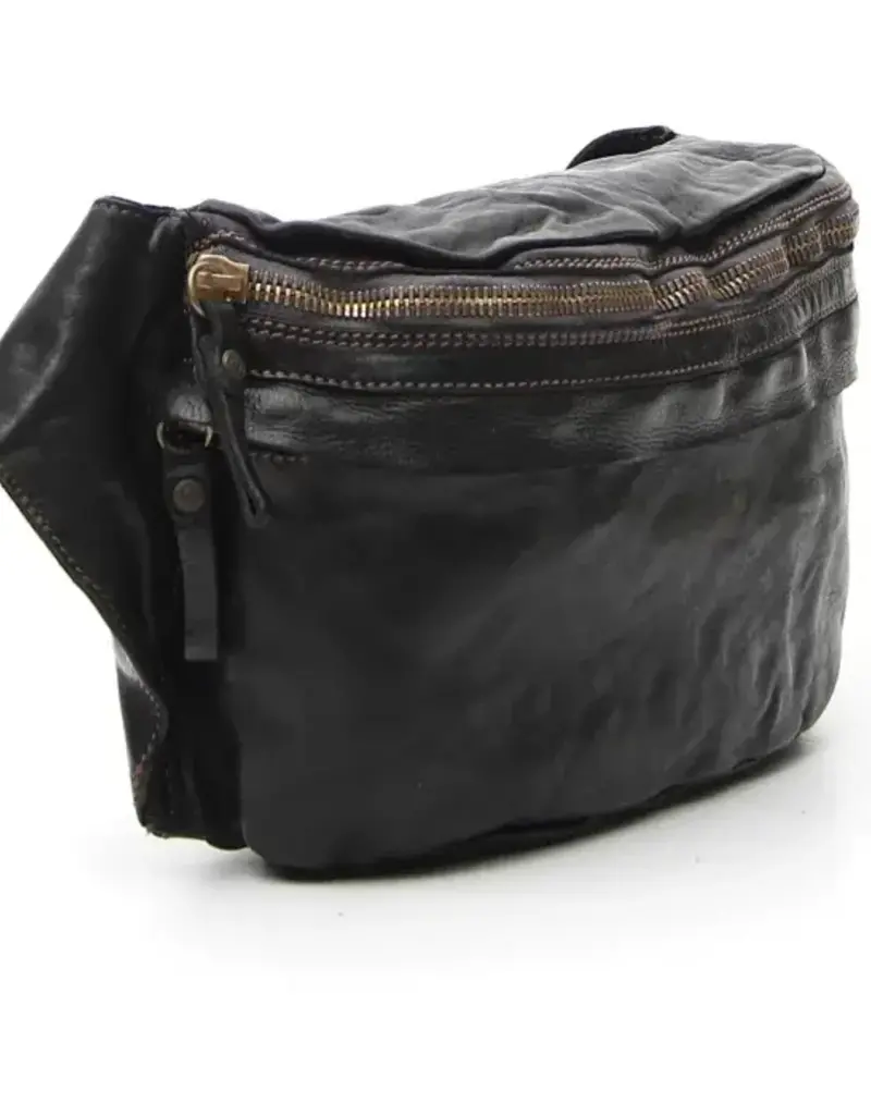 Desiree Cross Body Italian Leather Belt Bag in Black Italian Bags Maker Campomaggi