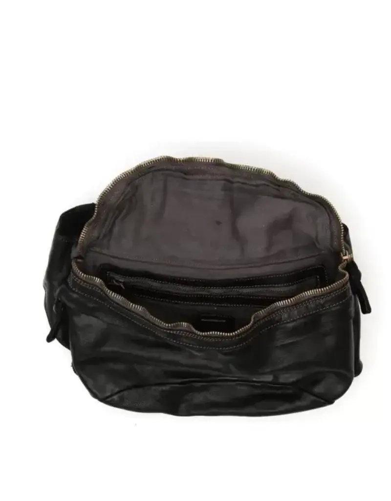 Desiree Cross Body Italian Leather Belt Bag in Black Italian Bags Maker Campomaggi