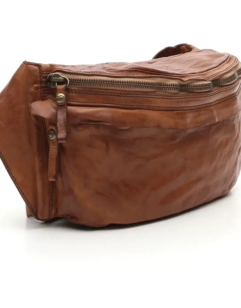 Campomaggi Desiree Cross Body Italian Leather Belt Bag in Cognac from Italian Bags Maker Campomaggi