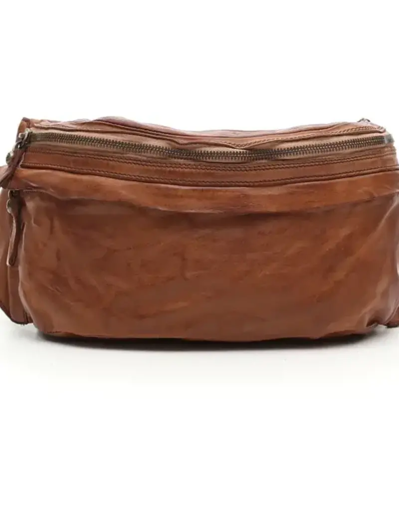 Campomaggi Desiree Cross Body Italian Leather Belt Bag in Cognac from Italian Bags Maker Campomaggi