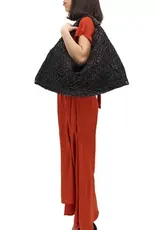 Campomaggi Desiree Woven-Leather Italian Hobo Bag in BLACK from Italian Bags Maker Campomaggi