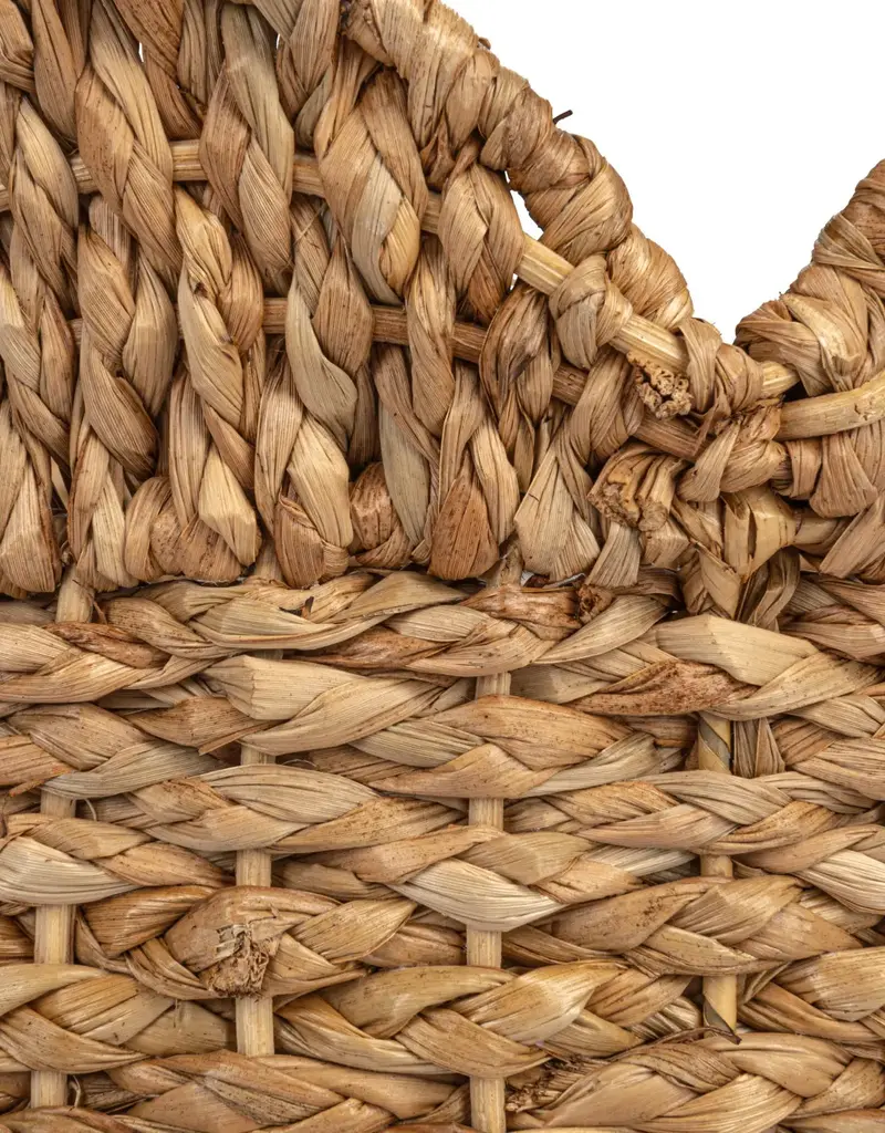 Braided Bankuan & Rattan Baskets w/ Scalloped Edge -Large