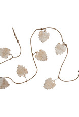 72"L Jute and Mango Wood Ghost Garland, White