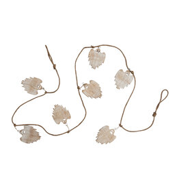 72"L Jute and Mango Wood Ghost Garland, White