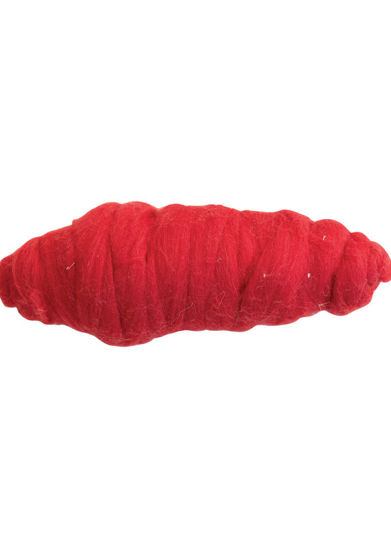 10 Yard Wool Felt Roving Yarn, Red