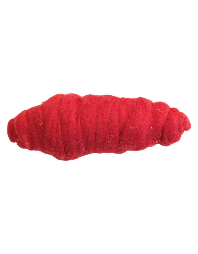 10 Yard Wool Felt Roving Yarn, Red