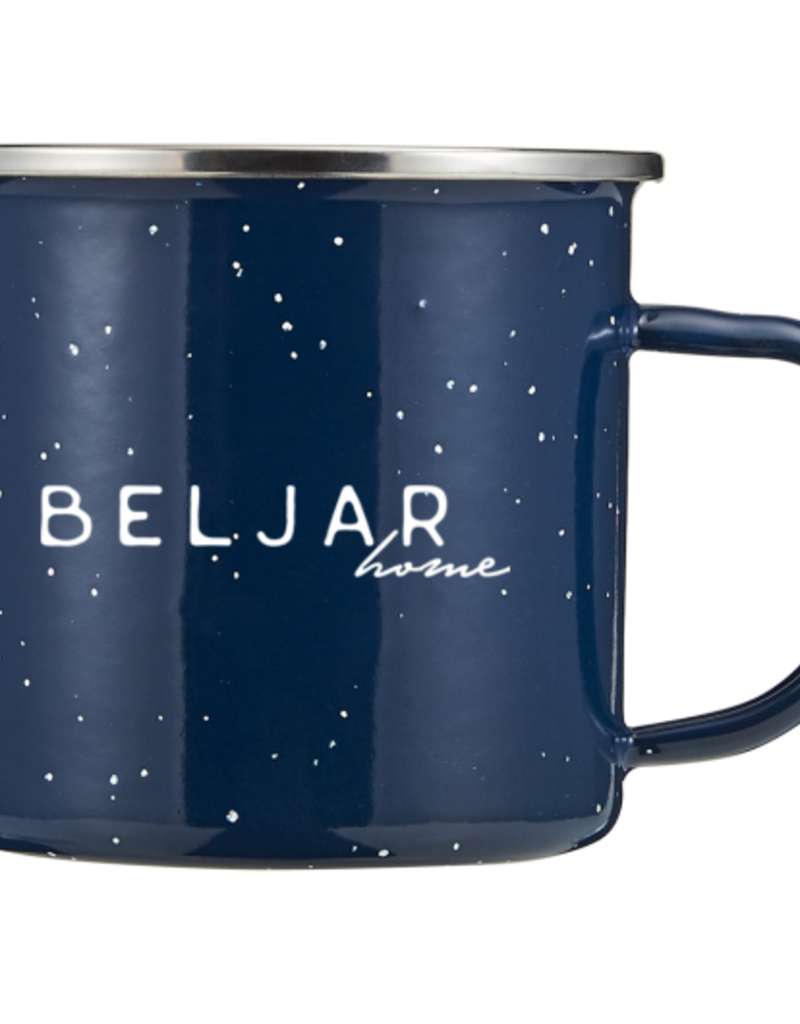 Beljar Brand Blue Metal Enamel-Dipped Mugs