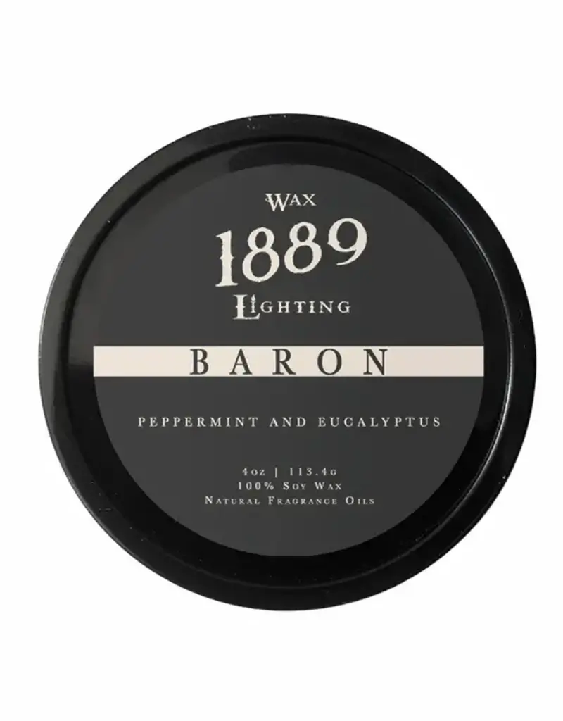 1889 Wax Lighting Baron 4oz Tin Candle