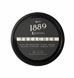 1889 Wax Lighting Preacher 4oz Tin Candle