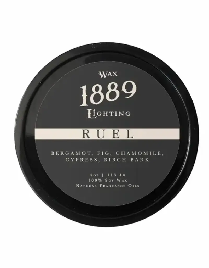 1889 Wax Lighting Ruel 4oz Tin Candle