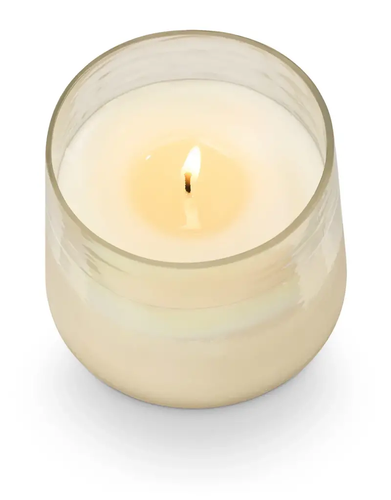 Winter White Baltic Glass Candle