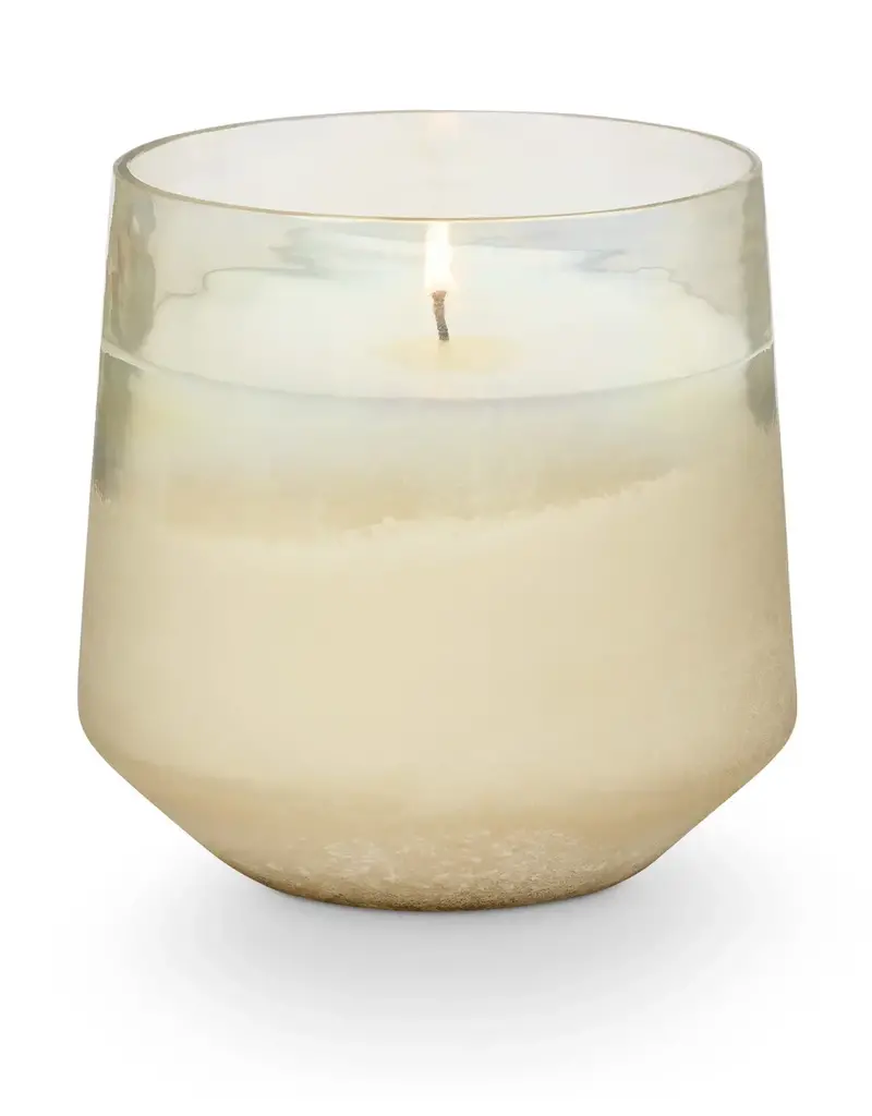 Winter White Baltic Glass Candle