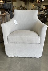 Victoria Swivel Glider Chair with Desert Linen Natural Slip Cover