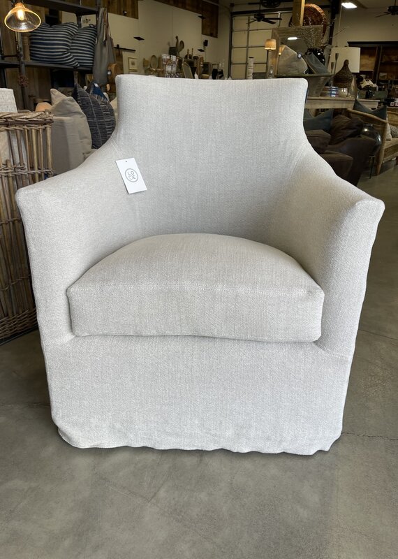 Victoria Swivel Glider in Desert Linen Natural Slip Cover