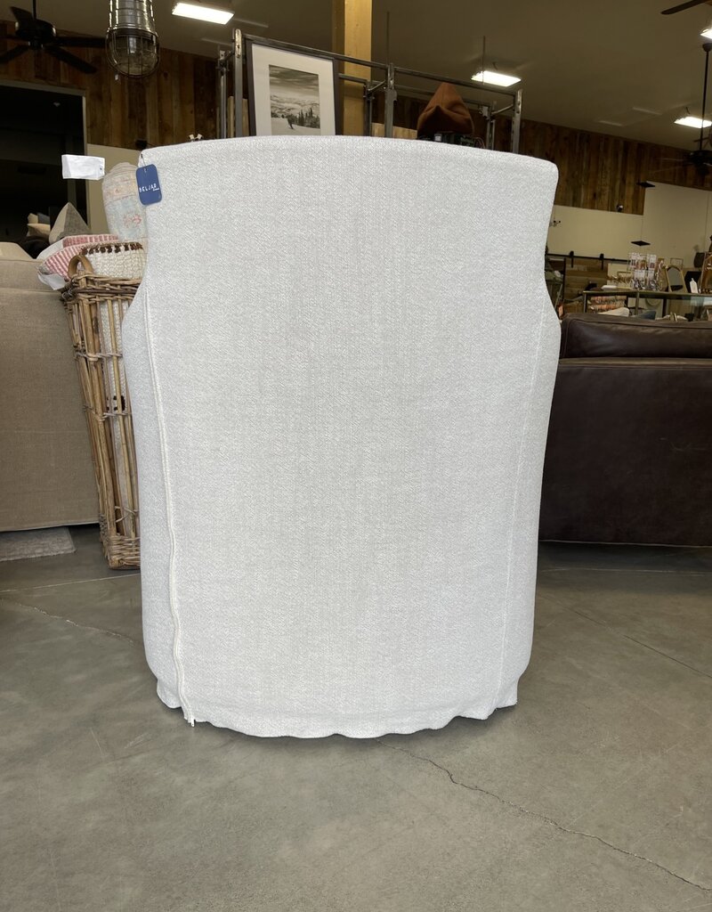 Victoria Swivel Glider Chair with Desert Linen Natural Slip Cover