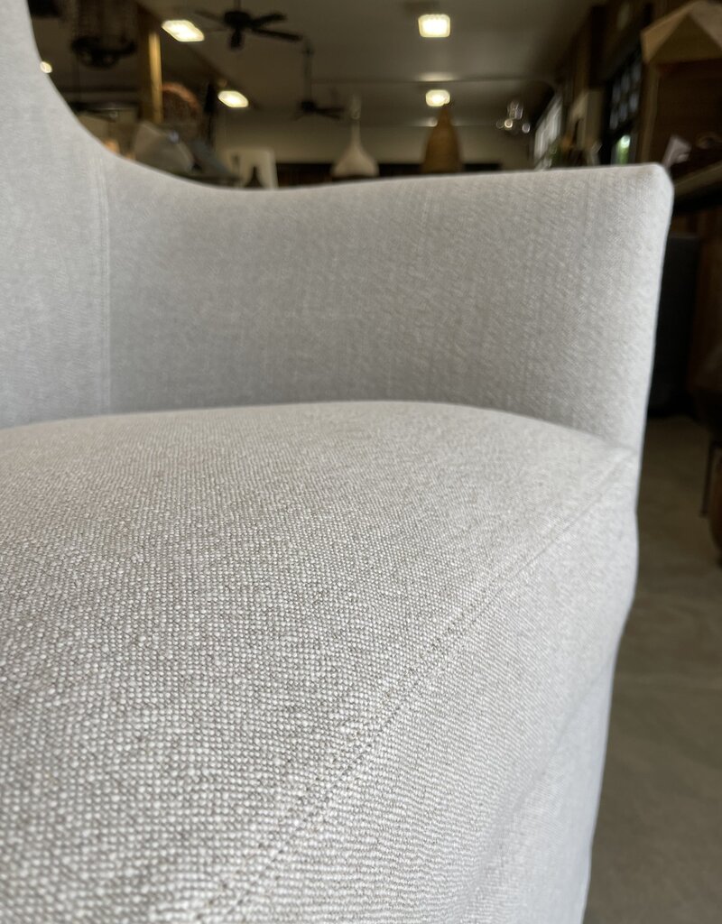 Victoria Swivel Glider Chair with Desert Linen Natural Slip Cover
