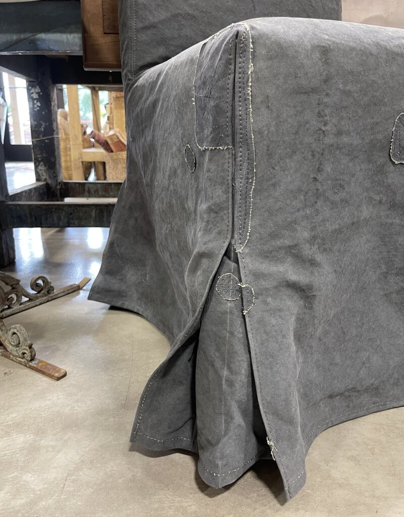 Slipcovered Chair w/Recycled Tarp Charcoal Grey