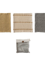 Cotton Waffle Weave Dish Cloths w/ Loop, Set of 3 in Bag