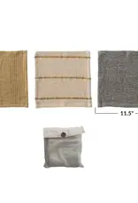 Cotton Waffle Weave Dish Cloths w/ Loop, Set of 3 in Bag