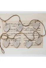 72"L Jute and Mango Wood Ghost Garland, White