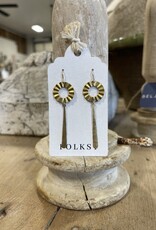 Sun Ray Brass Earring