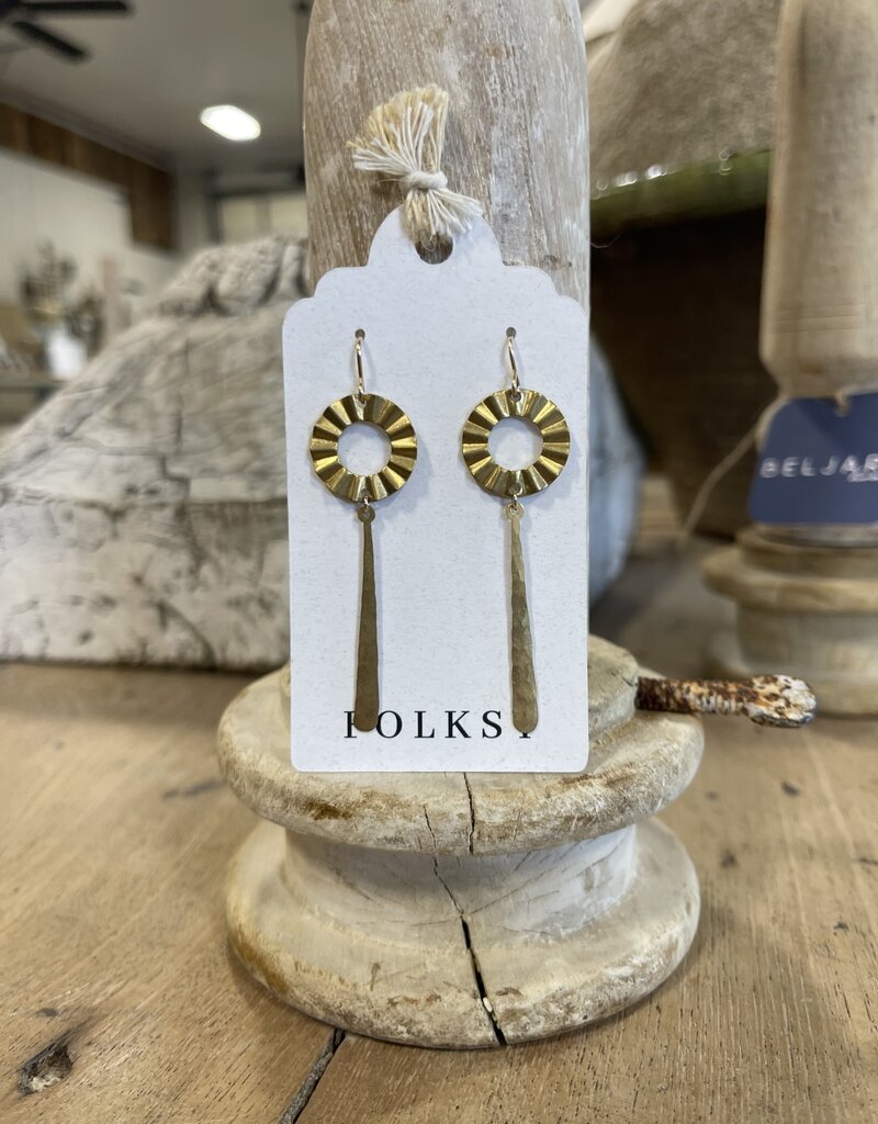 Sun Ray Brass Earring