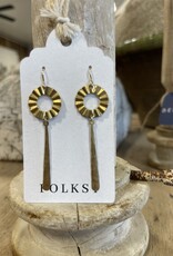 Sun Ray Brass Earring